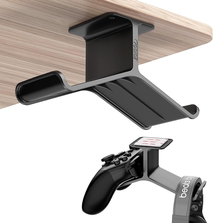 Controller Holder,Headphone Stand Headset and Controller Stand Under Desk Controller Holder with Strong Double Sided Tape Universal Design for Xbox ONE, PS5, PS4, PC by Yocice