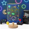 Kids Gaming Lamp for Boys Bedside Lamp with Linen Wooden Nightstand Cartoon Nursery Video Game Lampshade for Kids Gamer Decor by MASTRON