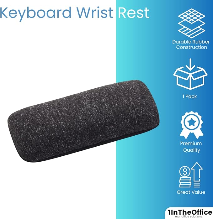 1InTheOffice Mouse Wrist Rest, Beaded Wrist Support Pad Ergobeads, Black (Pack of 2) - Image 2