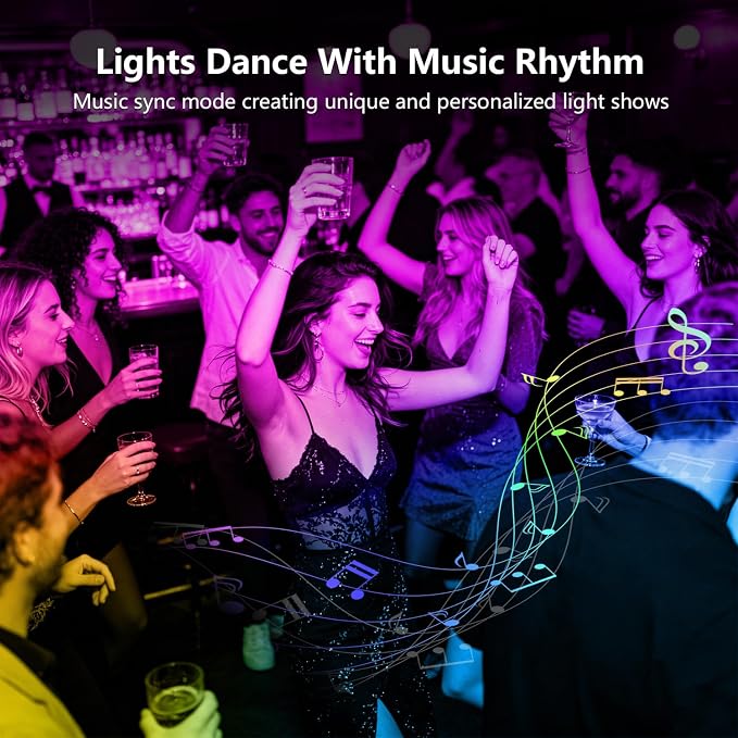 FONEWE Smart WiFi LED Lights 100 ft Remote Control Through APP Led Strip Lights Supports Alexa and Google Assistant Timing Function RGB Color Changing LED Lights for Bedroom and Party - Image 6