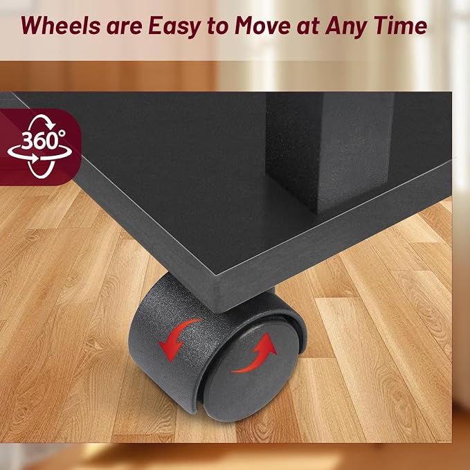 Slim Nightstand Set of 2, Narrow Side Table with Charging Station & Drawer - Image 8