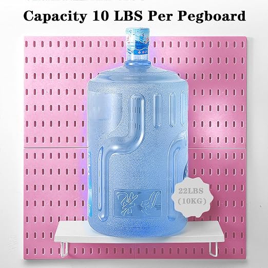 Pegboard Combination Kit for Wall Organizer, Wall Mounted Peg Board Kits for Kitchen, Bedroom, Office, &Bathroom, 4 Pieces Black Pegboards and 14 Accessories, 22" x 22" - Image 6