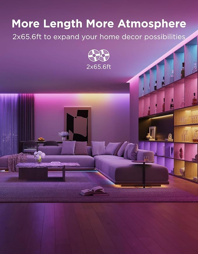 Govee 131.2ft RGBIC LED Strip Lights, LED Lights for Bedroom, APP Control - Image 2