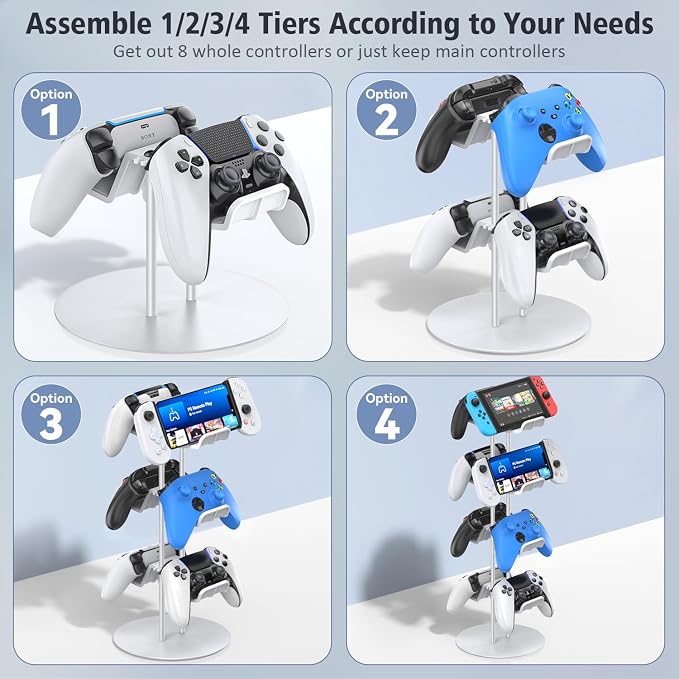 Kytok Gamer Gifts, Headset Stand 4 Tiers with Cable Organizer, Controller Stand Compatible with PS5/Xbox/Nintendo Switch/PS Portal/PS4, Headset Holder & Controller Holder - Image 3