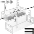 Under Desk Cable Management Tray, 15.7'' No Drill Steel Desk Cable Organizers, Wire Management Tray Cable Management Rack (2 Packs-White) by BESTFORYOU