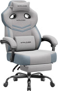 GTPLAYER Big & Tall Gaming Chair, Wide Seat with Footrest, Gray | Ergonomic High Back Computer Desk Chair for Adults, Comfort Padded Seat with Lumbar Support Armrests Recliner for Office/Home by GTPLAYER