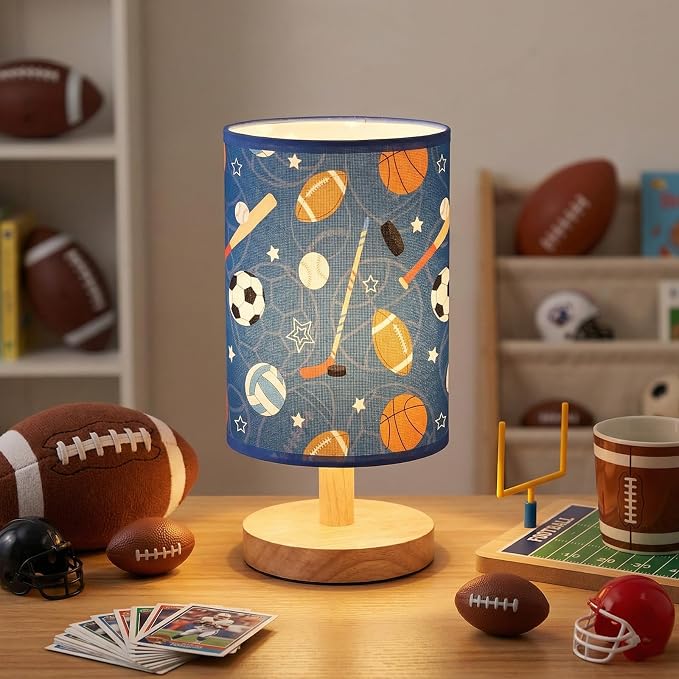 Glooglitter Sports Ball Table Lamp 3 Colors Dimmable Lights 11.02 x 5.12 Inch Sports Theme Basketball Football Soccer Baseball Night Light Bedside Lamps Decoration for Bedroom Desk Men Birthday Gifts - Image 3