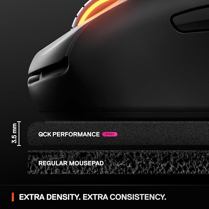 SteelSeries QcK L Performance Speed Gaming Mousepad — Extra Density for a Smooth Glide — Low-Profile Edge Stitching — Non-Slip Neoprene Rubber Base — 16.54 x 19.29 inch — FPS, MOBAs, RTS, MMO - Image 4