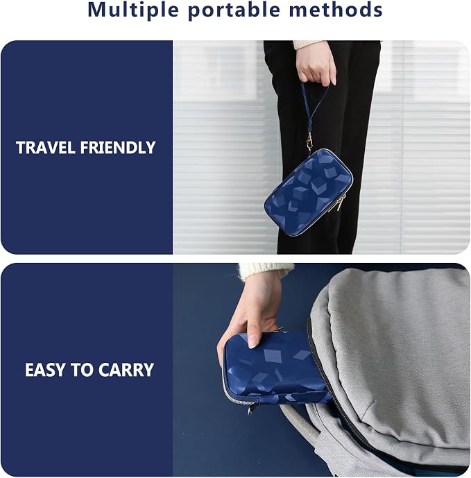 Supmay Carrying Case Compatible with CCTU / TEBIYOU Kids Handheld Games Preloaded 218 Retro Video Games, Portable Gaming Electronic Toys Storage Holder Travel Bag with Mesh Pocket for USB Cable, Blue - Image 6