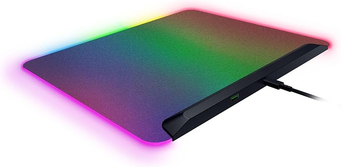 Razer Firefly V2 Pro Fully Illuminated RGB Gaming Mouse Mat: Backlit Design - 15 Zone Chroma Lighting - USB 2.0 Port - Detachable USB Type C Cable - Micro Textured Surface - Anti Slip Base - Image 9