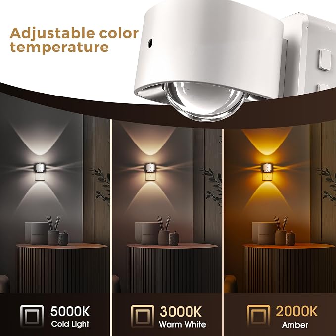 L LOHAS LED Night Light Projector, Night Lights Plug into Wall 3CCT - Image 2