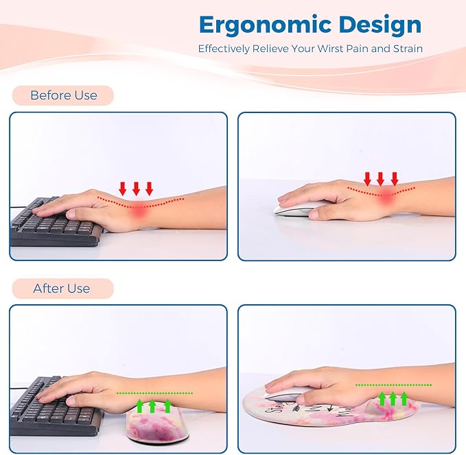 Mouse Pad and Keyboard Wrist Rest Support,Ergonomic Mouse Pad Set - Image 6