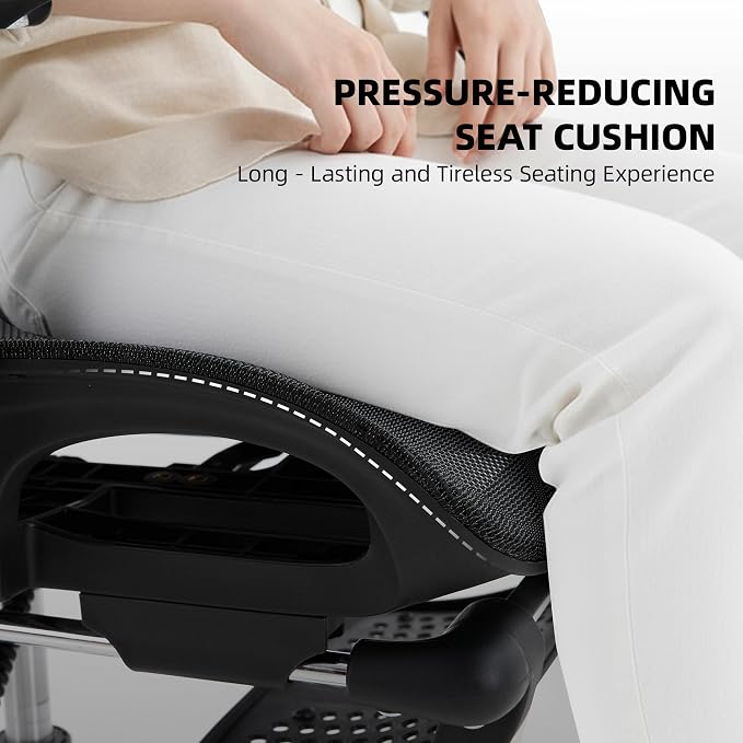 Mesh Office Chair,Ergonomic Computer Chair,Adjustable Lumbar High Back Desk Chair 400lbs,4D Adjustable Armrests & Removable Headrest,Breathable Mesh Chair for Adults,Home Gaming & Workplace(Gray) - Image 7