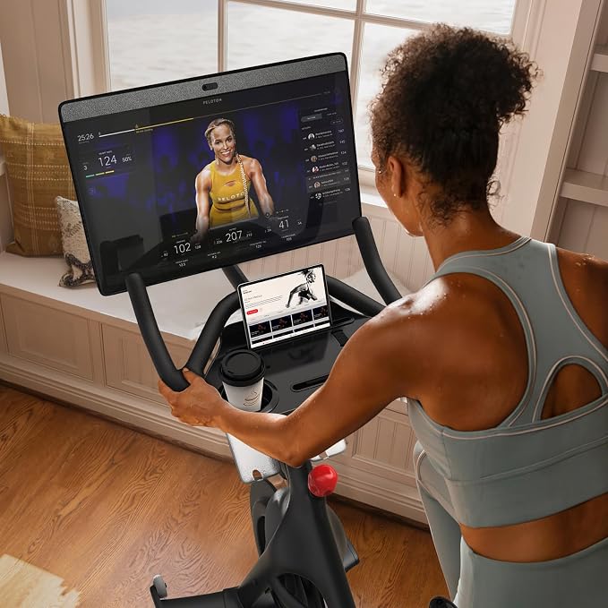 Desk Attachment for Peloton Bike+（Not Bike）, Tray Holder for Phone, Cup, Tablet, Ergonomic Platform Tray（Black） - Image 8