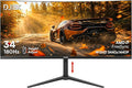 34 Inch Ultrawide Curved Gaming Monitor, 180Hz, Height Adjustable | WQHD 3440x1440, 1500R, 4000:1, 127% sRGB, FreeSync, 16.7M, Curvature & 178° Viewing Angle, Base for Computer, Business by HomePage