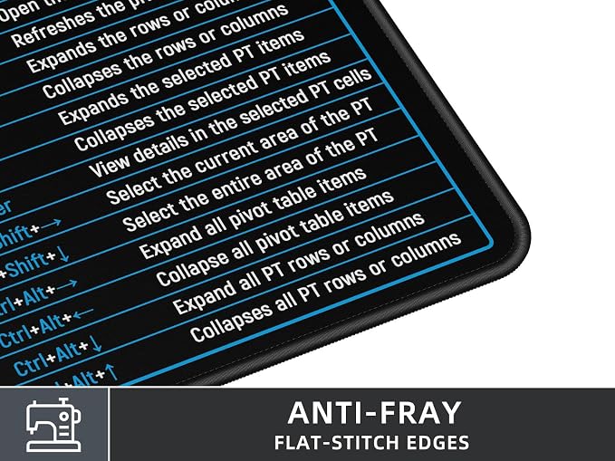 Rinaze Large Mouse Pad With Excel Shortcuts Cheat Sheet, Excel Tips Desk Mat, XXL Gaming Mousepad Keyboard Pad, Office Accessories for Computer, Mac, PC and Laptop - Image 3
