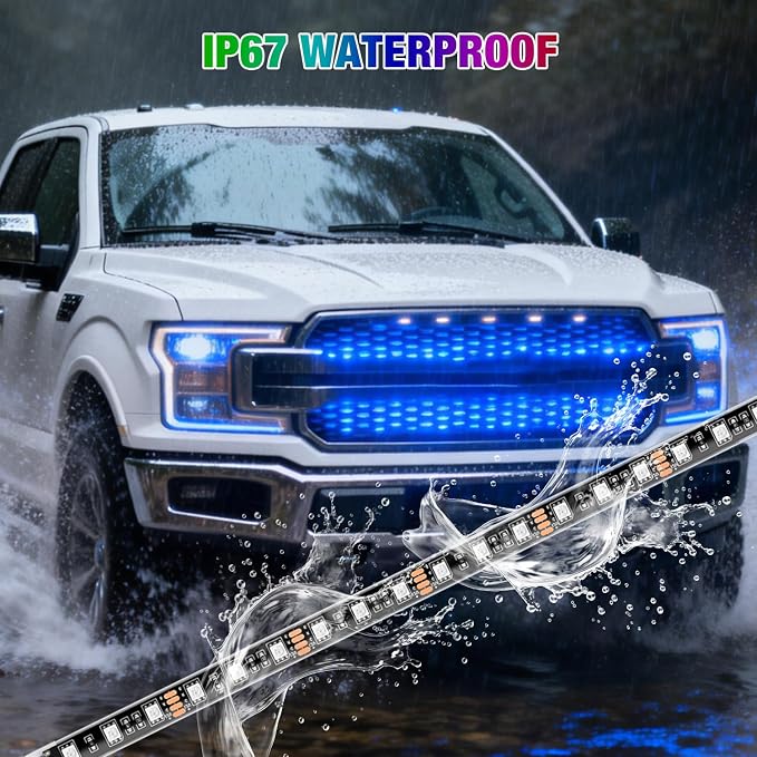Nilight 4PCS 24" RGB LED Grille Light Strips with APP & Remote Control - Image 7