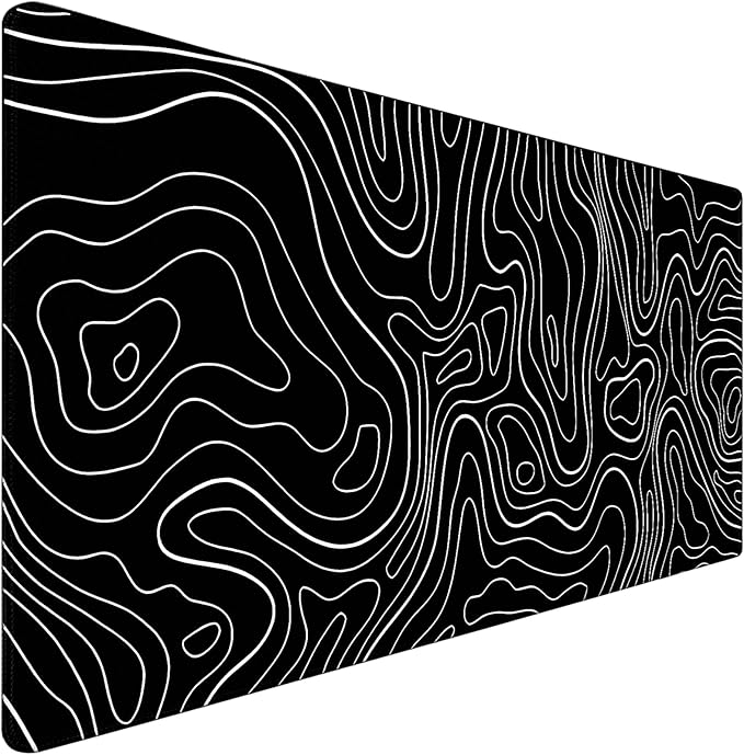 Large Mouse Pad Big Desk Mat Large Office Desk Pad, White Line | Durable Extended Mouse Mat 31.5"x15.7" Mousepad with Non-Slip Rubber Base Stitched Edge Home Office Work by CustomerFirstServiceFirst