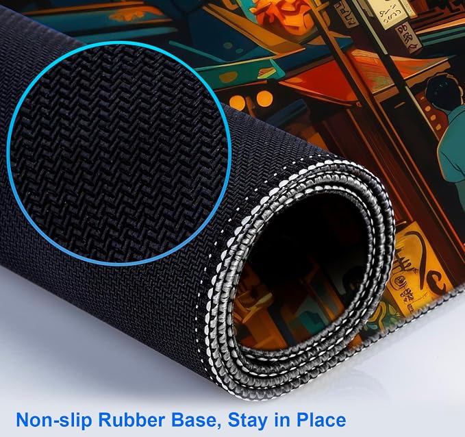 Cute Japanese Street Keyboard Desk Mat, Tokyo Night View Computer Mouse Mat | Large Extended Mouse Pad; Full Desk Coverage; Waterproof Coating; Stable Anti-Slide Base For Gaming, Office, Study Daily Use - Image 7