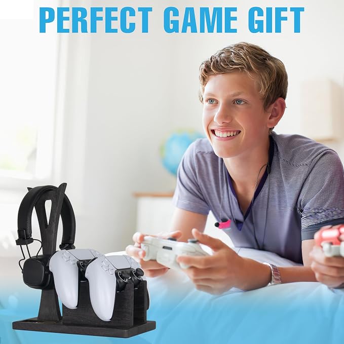 Gamer Gifts for Men Teenage Boy Controller Holder & Headphone Stand, Stylish Gaming Accessories Setup Controller Stand Headset Stands, Unique Gifts for Gamers to Organize Gaming Equipment - Image 7