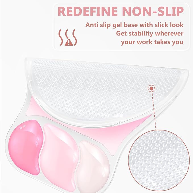 AKIT Ergonomic Mouse Pad and Keyboard Wrist Rest Set,Gel Mousepad,Rose Pink - Image 4