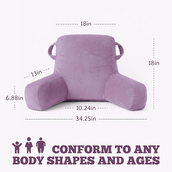 Reading Pillow for Bed,Back Pillow for Bed Sitting Up,Lumbar Support Pillow - Image 2
