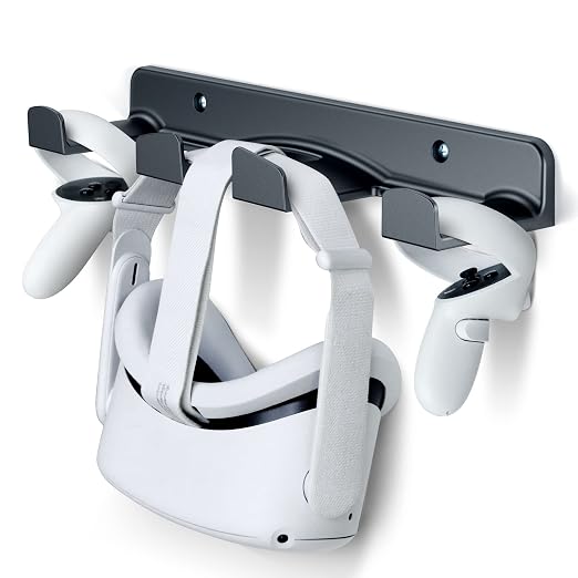 SOKUSIN VR Wall Mount - Storage Stand Holder Hook for Meta/Oculus Quest 2/3/Quest/Rift/Rift S/PSVR 2/Valve Index/HTC Vive/HP Reverb G2/PlayStation VR Headsets, Gaming Controller Hanger Space Saving by SOKUSIN