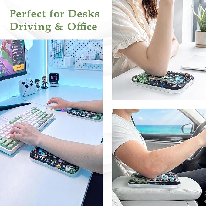 Ospelelf Desk Elbow Rest Pad, Gel Arm Rest for Keyboard and Mouse, Bushes | Ergonomic Wrist Support for Computer Typing Pain Relief, Cool-touch, Heat Resistant, Office Home Driving Gaming Use - Image 7