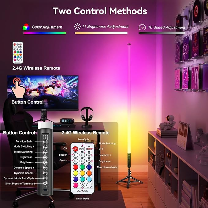 4 Pack RGB DJ Tube Lights 4ft LED Video Stick Lights with Stand 5000mAh Battery Powered Color Neon Light Bar for Parties Dance 360 Photo Booth Studio Photography Wedding Stage Lighting - Image 4