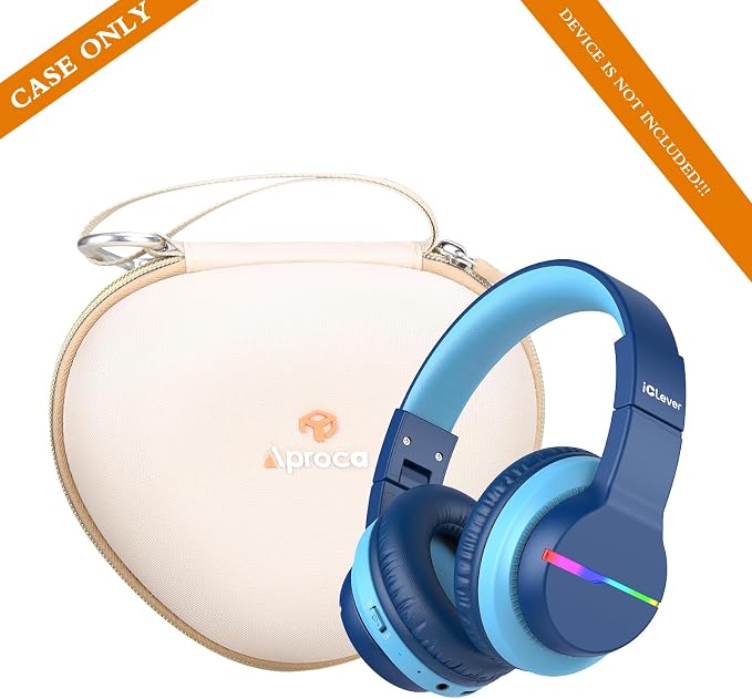 Aproca Kids Headphones Case Compatible with iClever BTH12 / HS19 / BTH26 Kids Bluetooth Headphones, Storage Hard Bag -Gold (Case Only) - Image 4