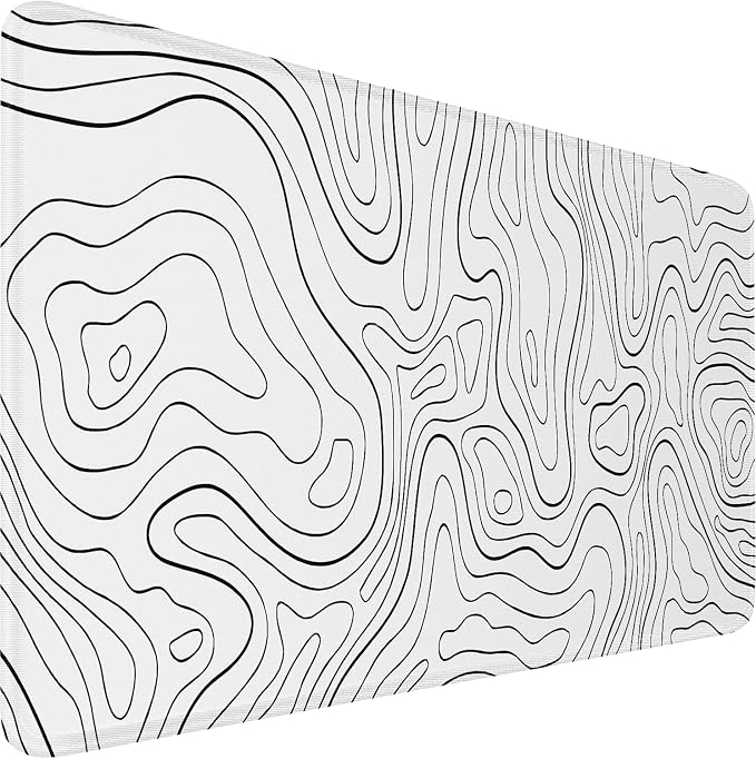 Extended Mouse Pad, 31.5x15.7 inch Large Gaming Computer Keyboard Mouse Mat, Water Resist Non-Slip Mousepad Rubber Base Long XXL Desk Mouse Pad for Work & Gaming, Office & Home, White Black Lines by Naukay