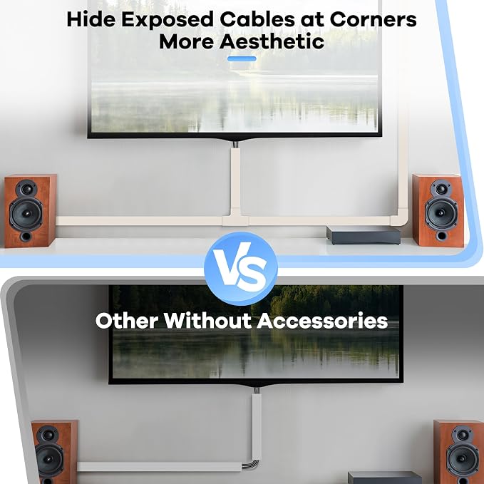 126in Cord Hider Kit, ZhiYo Wire Hiders for TV on Wall, Paintable Cable Management Kit, Wire Cover for Wall Mount TV, Beige Cable Raceway, Cord Cover Wall Wire Management Kit, 8xL15.7in W1.18inH0.67in - Image 7