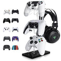 OAPRIRE Acrylic Game Controller Stand for Desk, 3 Tier, Stabilized Base | Controller and Headset Stand, Gamer Gift for PS5 PS4 Xbox Controllers, Desk Accessories, Quick Desk Tidy In Seconds, Black by OAPRIRE