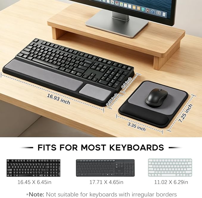 JIKIOU Keyboard Stand and Mouse Pad Set with Wrist Rest - Image 7