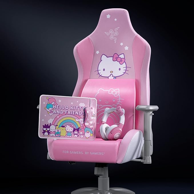 Razer Lumbar Cushion, Memory Foam Padding, Hello Kitty & Friends Edition | Lumbar Support for Gaming Chairs, Fully-Sculpted Lumbar Curve, Memory Foam Padding, Wrapped in Plush Velvet - Image 4