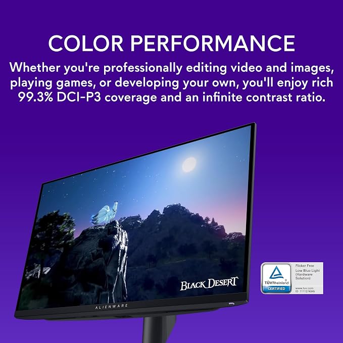 Alienware AW2725DF OLED Gaming Monitor - 26.7-inch Quantom-Dot WQHD (2560x1440) 360Hz 0.03Ms Display, AMD FreeSync Premium Pro, HDMI/DP/USB 3.2 Gen1, Height/Tilt/Swivel/Pivot Adjustability - Black - Image 7