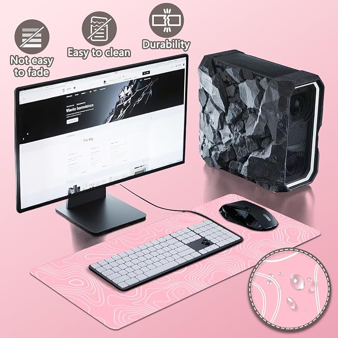 Mouse Pad Gaming - Desk Mat for Keyboard and Mouse - Large Mouse Pads for Desk, Gaming Mousepad with Non-Slip Base, Desks Pad (31.5" X 11.8") for Game, Office and Home - Image 4