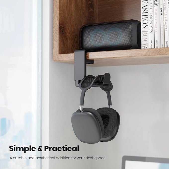 Rotating Headphone Stand - EURPMASK Upgraded PC Gaming Headset Stand, Adjustable Clamp-on Headphone Holder, Headphones Hanger Hook Under Desk with 360 Degree Swivel&Cable Clip Organizer - Darth Vader | 360° Swivel,Headset Hook Under Desk,No Residue,Cab... - Image 3