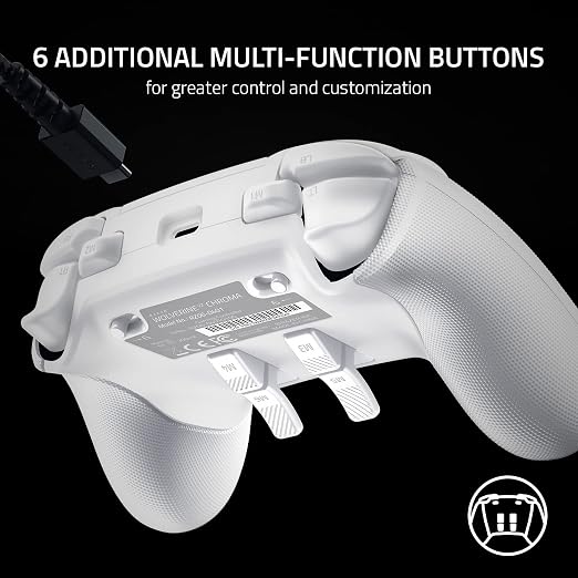 Razer Wolverine V2 Chroma Wired Gaming Pro Controller for Xbox Series X|S, Xbox One, PC: RGB Lighting - Remappable Buttons & Triggers - Mecha-Tactile Buttons & D-Pad - Trigger Stop-Switches - White - Image 4
