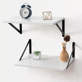 Axeman Deep Floating Shelves - 16 Inch Wide x 12 Inch Deep White Wall Shelves Set of 2-12 Inch Deep White Wood Shelves for Wall Storage & Decor by Axeman