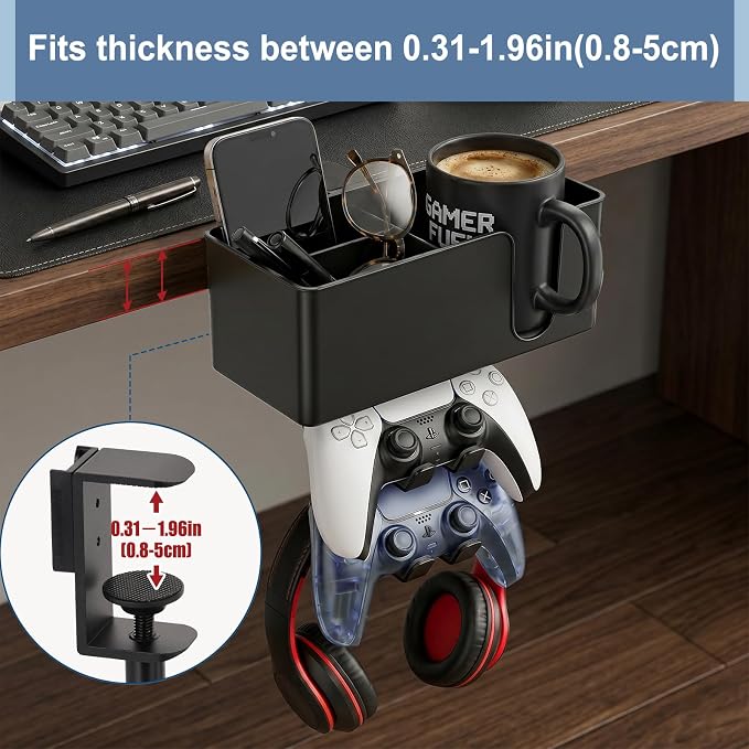 5 in 1 Desk Cup Holder Clamp, Detachable Pencil Holder - Image 4