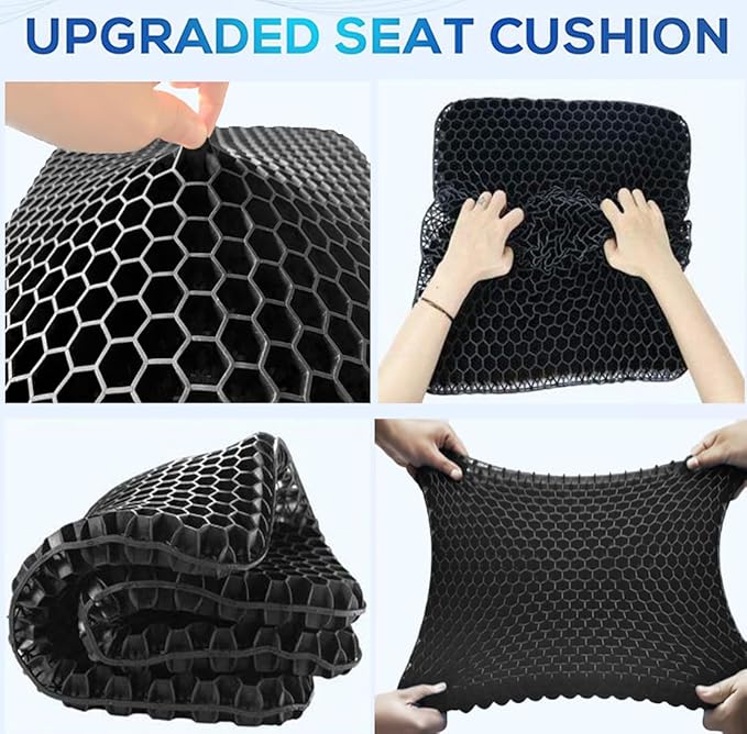 20" Gel Seat Cushion for Long Sitting Pressure Relief(Jumbo&Thick) - Wheelchair Cushion for Pressure Sores - Back, Sciatica & Tailbone Pain Relief Cushion- Non-Slip Butt Pillow for Office, Home, Car - Image 3