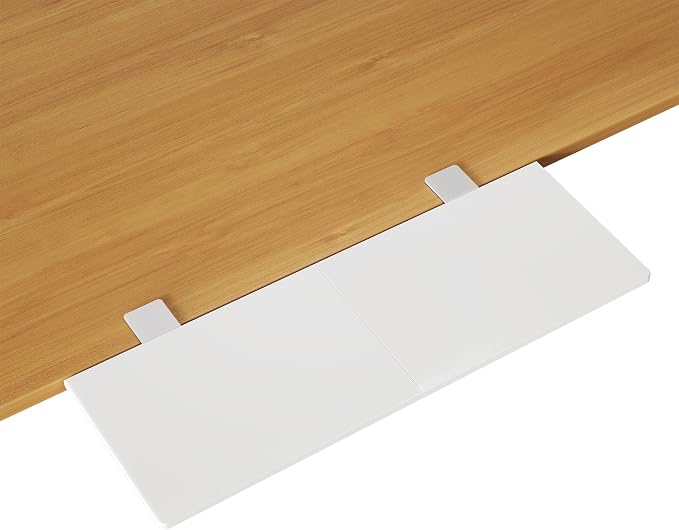BONTEC Ergonomics Desk Extender Tray, 27.2 x 9.5 Inch, White | 90° Foldable Keyboard Tray Platform, Table Mount Arm Rest Shelf, Clamp on Computer Arm Rest for Office Use by BONTEC