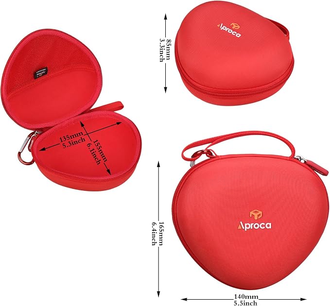 Aproca Kids Headphones Case Compatible with iClever BTH12 / HS19 / BTH26 Kids Bluetooth Headphones, Storage Hard Bag -Red (Case Only) - Image 5