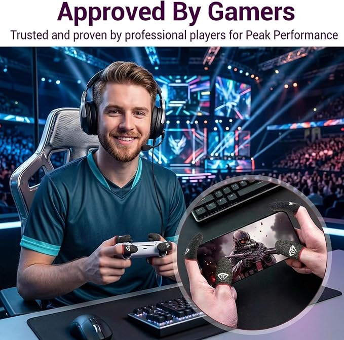 Sibba 4Pcs Mobile Gaming Finger Sleeves Ultra-Thin Carbon Fiber Thumb Sleeves for Mobile Games, Anti-Sweat & Anti-Slip Perfect Touchscreen Glide Gamer Profesionales, Universal with All Devices - Image 7