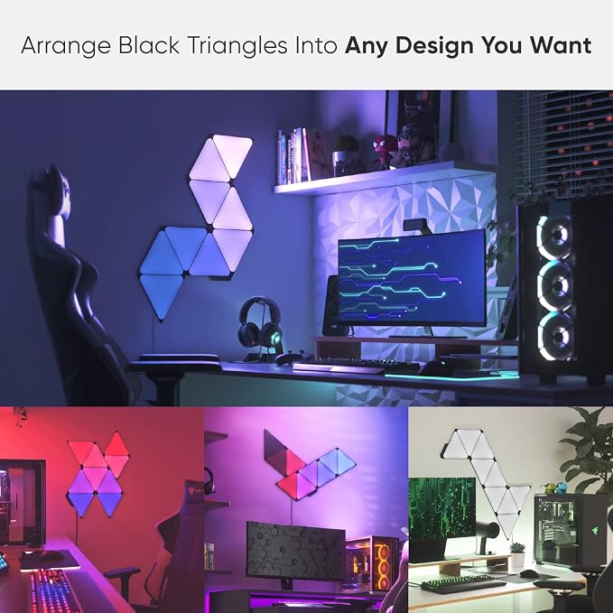 Nanoleaf Shapes Triangle Lights, Smart RGBW LED Wall Light Panels, 15PK - Image 2