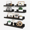 Picture Ledge Shelf, Floating Shelves for Wall Decor, Black, Set of 6, 16'' by Axeman