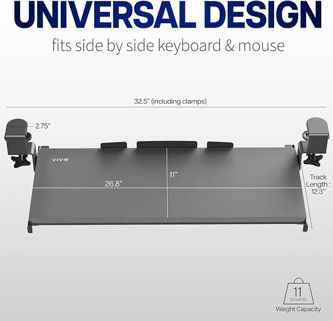 VIVO Vintage Brown Large 27 x 11 in Under Desk Keyboard Tray, MOUNT-KB05N - Image 8