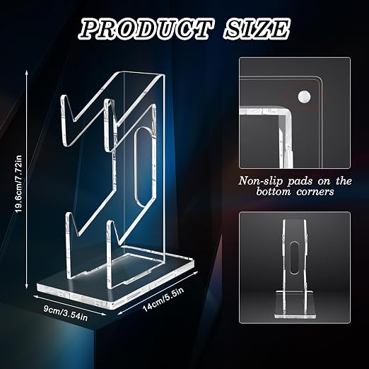 FYY Game Controller Holder 2 Pack - 2 Tiers Universal Dual Controller Stand Headphone Holder, Acrylic Clear Controller Display Stand Compatible with Nintendo Switch Xbox PS5 PS4 - Image 3