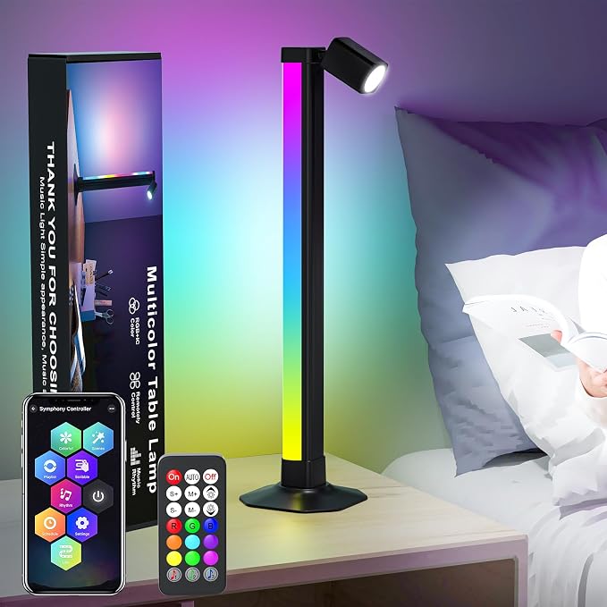 Smart Light Bar with Swivel Lamp, RGB LED Light Bar for Room Gaming Reading by Wilux